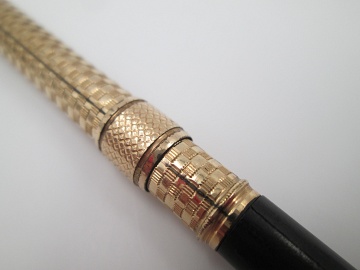 A W Faber Dip Pen Gold Plated Metal Ebony 1890