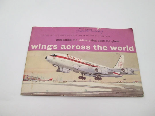 Álbum cromos aviones de pasajeros. Lyons Teas. 24 estampas color. 16 páginas. 1960