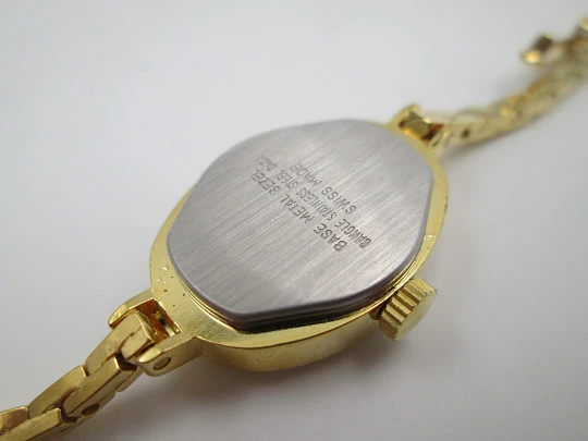 Alfex women's wristwatch. Gold plated and steel. Bracelet. Manual wind. Swiss. 1970's