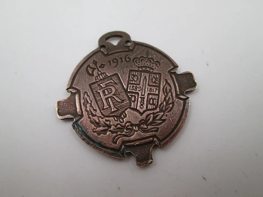 Art Nouveau bronze medal. Glory to the Serbs. Armand Bargas artist. France. 1916