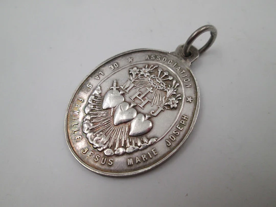 Association of the Holy Family (Jesus, Mary and Joseph) sterling silver medal. France