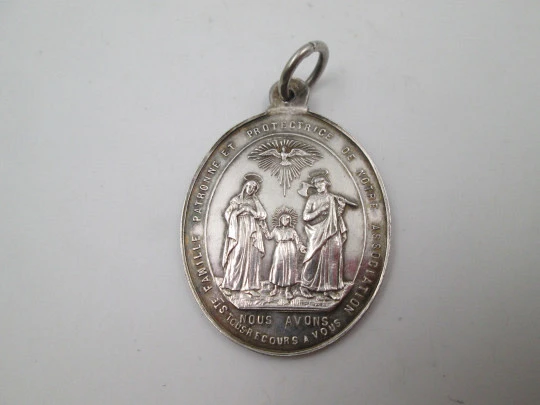 Association of the Holy Family (Jesus, Mary and Joseph) sterling silver medal. France