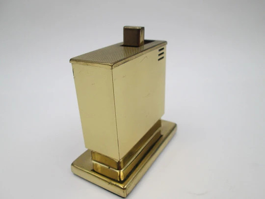 Augusta butane table lighter. Gold plated metal. Box and instructions. Germany. 1970's