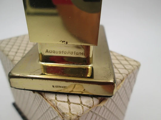 Augusta butane table lighter. Gold plated metal. Box and instructions. Germany. 1970's