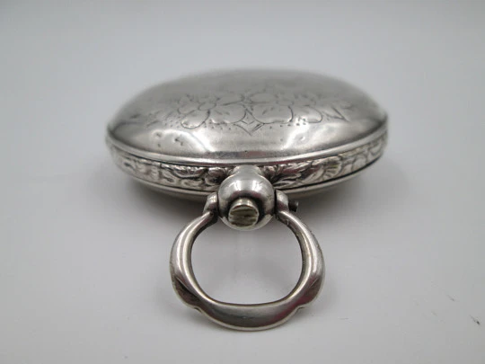 Bellevue hunter-case pocket watch. Sterling silver. Ottoman Army. Keywind. Swiss. 1870's