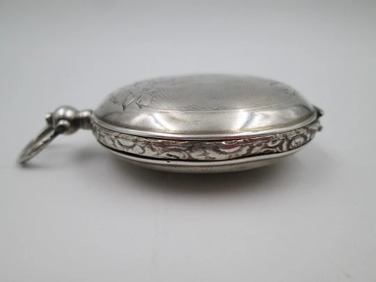 Bellevue hunter-case pocket watch. Sterling silver. Ottoman Army. Keywind. Swiss. 1870's