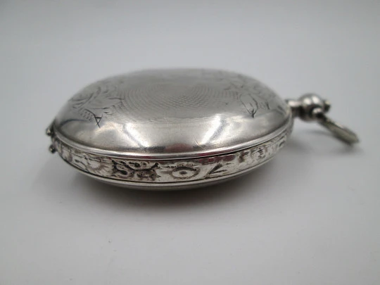 Bellevue hunter-case pocket watch. Sterling silver. Ottoman Army. Keywind. Swiss. 1870's