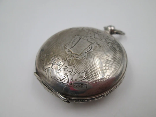 Bellevue hunter-case pocket watch. Sterling silver. Ottoman Army. Keywind. Swiss. 1870's