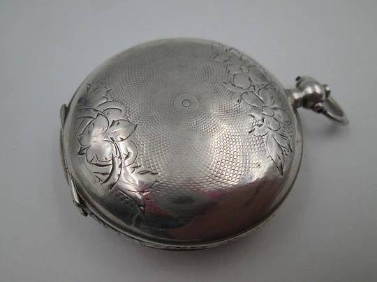 Bellevue hunter-case pocket watch. Sterling silver. Ottoman Army. Keywind. Swiss. 1870's