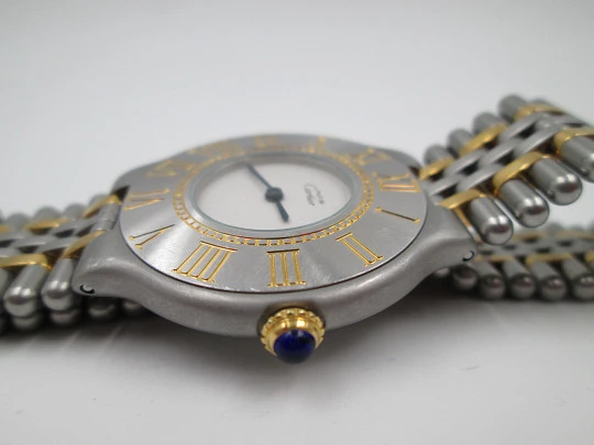 Cartier Must 21 ladie's watch. Steel and gold details. Quartz. Bracelet. 1990's