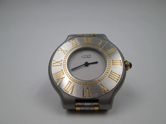 Cartier Must 21 ladie's watch. Steel and gold details. Quartz. Bracelet. 1990's