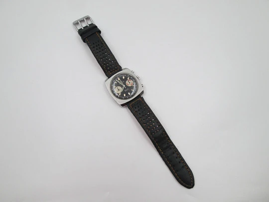 Certina Argonaut men's chronograph. Manual winding. Stainless steel. Leather strap. 1960's