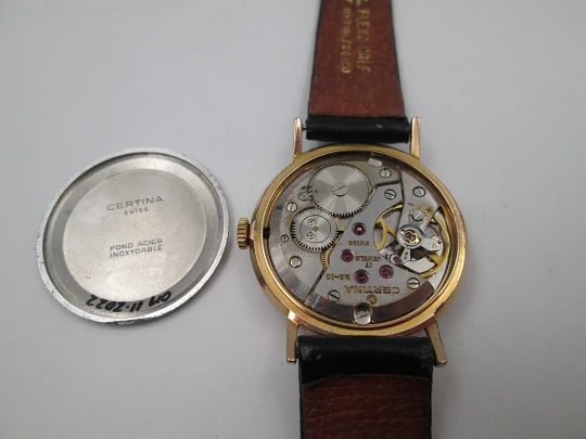 Certina. 20 microns gold plated & steel. Manual wind. Small seconds hand. Box. 1960's