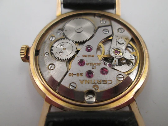 Certina. 20 microns gold plated & steel. Manual wind. Small seconds hand. Box. 1960's