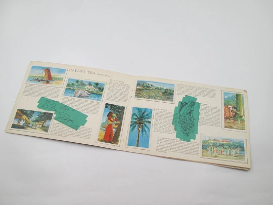 Ceylon Tea picture cards album. F. E. Bording Ltd. 24 colour images. England. 1950's