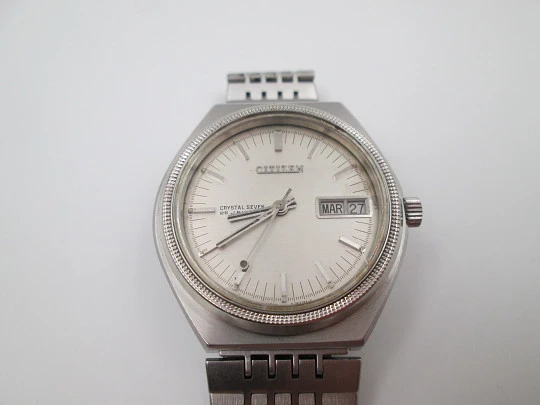 Citizen Crystal Seven. Stainless steel. Automatic. Date & day. Bracelet. Japan. 1969