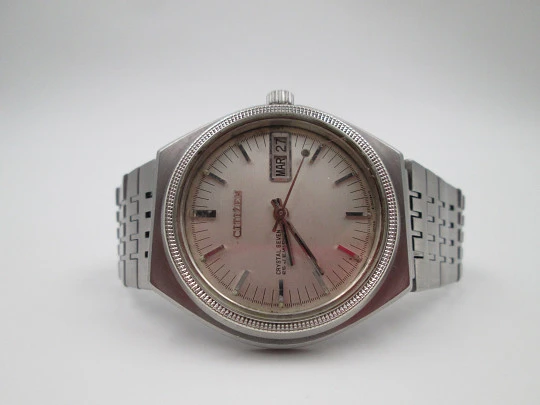 Citizen Crystal Seven. Stainless steel. Automatic. Date & day. Bracelet. Japan. 1969