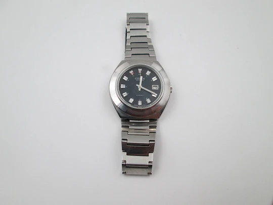 Citizen. Stainless steel. Automatic. Calendar. Bracelet. Blue dial. Japan. 1960's