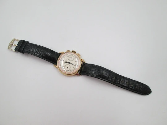 Cronógrafo Longines 13ZN Flyback. Oro rosa de 18k. Cuerda manual. Suiza. 1947