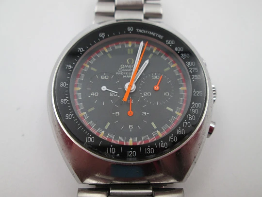 Cronógrafo manual Omega Speedmaster Professional Mark II. Acero. Dial racing. 1960