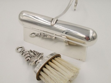 Sold at Auction: (2 Pc) Sterling Silver Crumb Brush And Tray Utensil