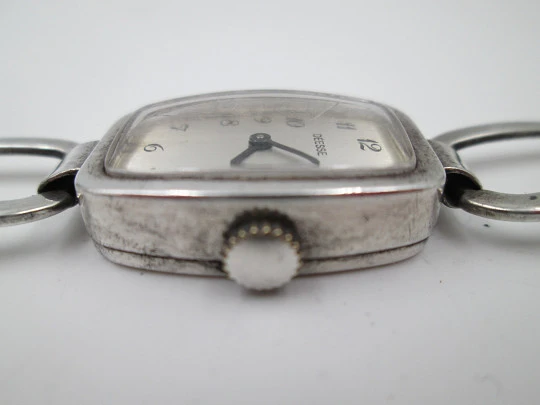 Déesse women's watch. Sterling silver. Manual winding. Bracelet. 1960's. France