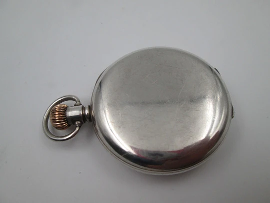 Dennison half-hunter pocket watch. Sterling silver. Stem-wind movement. 1890's