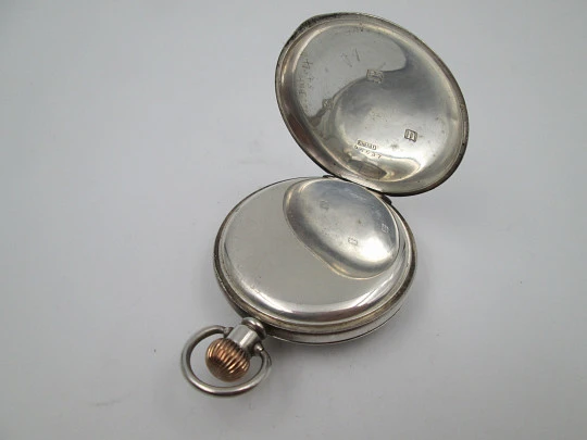 Dennison half-hunter pocket watch. Sterling silver. Stem-wind movement. 1890's