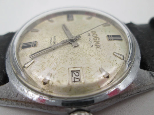 Dogma De Luxe. Chromed plated & stainless steel. Automatic. Calendar. Swiss. 1960's