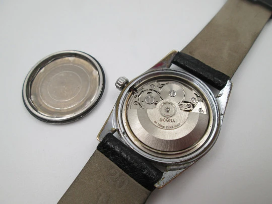 Dogma De Luxe. Chromed plated & stainless steel. Automatic. Calendar. Swiss. 1960's