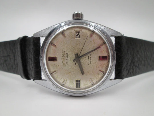 Dogma De Luxe. Chromed plated & stainless steel. Automatic. Calendar. Swiss. 1960's