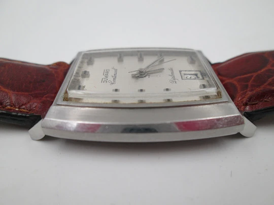 Duward Continual Diplomatic. Stainless steel. Calendar. Automatic. Square case. 1970's