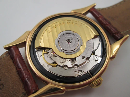 Eterna-Matic 1948 'Les Historiques'. 18 karat yellow gold. Automatic. Calendar. Strap. Box