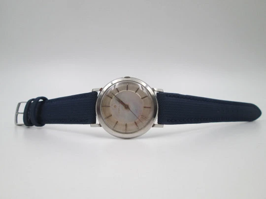 Eterna-Matic Centenaire. Automatic. Stainless steel. Bitone dial. Leather strap. 1950's