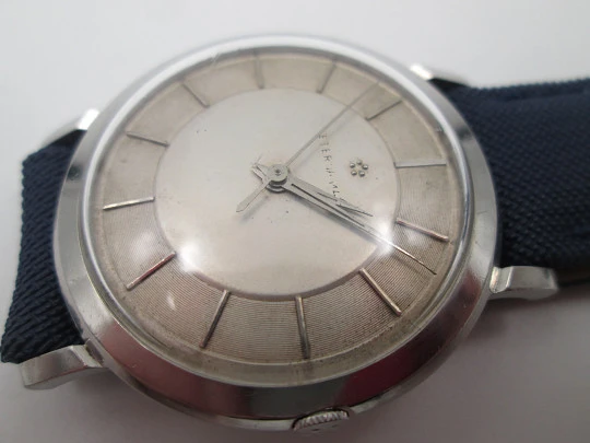 Eterna-Matic Centenaire. Automatic. Stainless steel. Bitone dial. Leather strap. 1950's