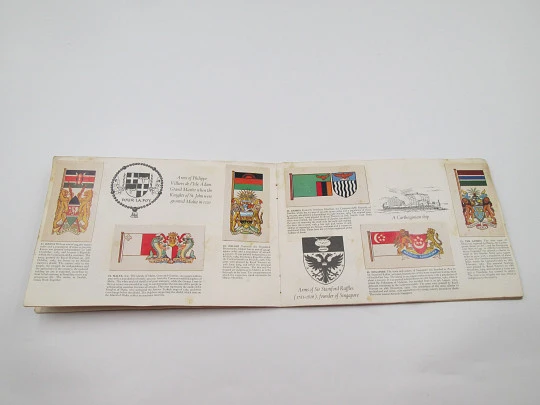 Flags and emblems of the world picture cards album. Brooke Bond. 50 colour images. 1960's