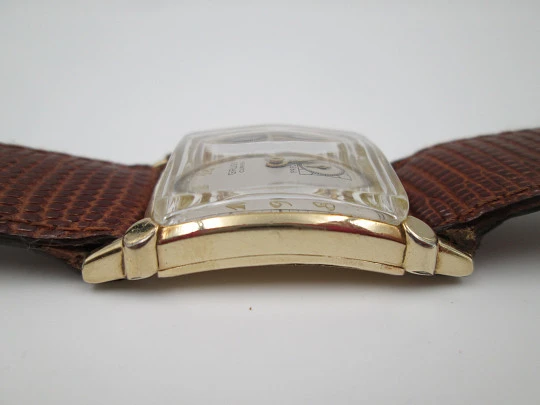 Gruen Curvex Precision art deco. 10k gold filled. Manual wind. Small seconds hand. 1940's