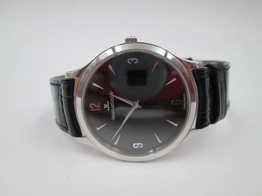 Jaeger-LeCoultre Master Control Ultra Thin 1000 hours. Manual wind. Steel. Black dial