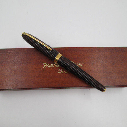 Brown Leather Fountain Pen in Gold Plating store