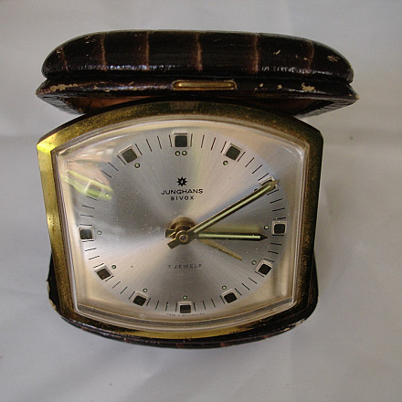 Junghans Bivox Germany 1960 Travel Alarm Clock Gold-plated ...