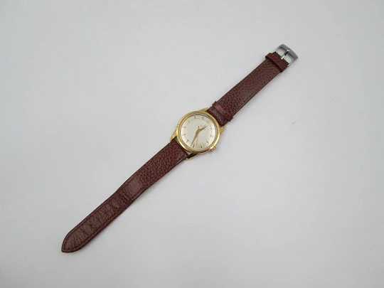 Juvenia wristwatch. 20 microns gold plated and stainless steel. Manual wind. 1950's. Swiss