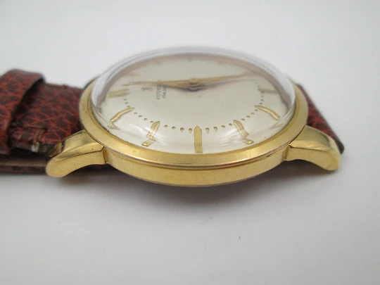 Juvenia wristwatch. 20 microns gold plated and stainless steel. Manual wind. 1950's. Swiss