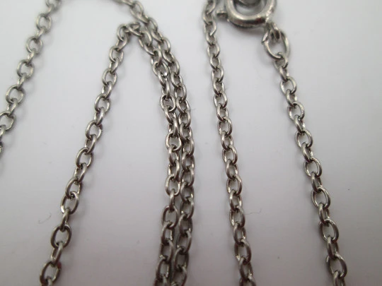 Lady of Mount Carmel & Sacred heart of Jesus scapular with links chain. Sterling silver. 1950's