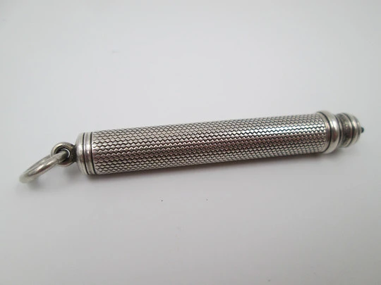 Lapicero mecánico extensible giratorio Sampson Mordan. Plata de ley. Inglaterra. 1890