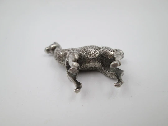 Llama figure miniature sculpture. 925 sterling silver. Hallmarks. South America. 1970's