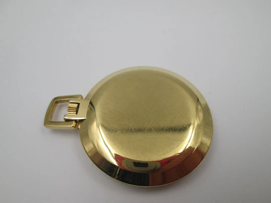 Longines pendant watch. Gold plated metal. Manual wind. White dial. 1950's. Swiss