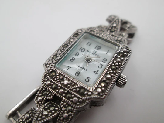 Minister women's watch. Sterling silver, Mother-of-pearl & marquesitas. Quartz