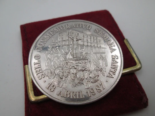 Moneda plata ley. Sello Conmemorativo Semana Santa. Ayuntamiento Zamora. Funda