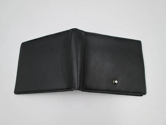 Montblanc gentelman's black leather card holder wallet. White star. Germany. 2000's