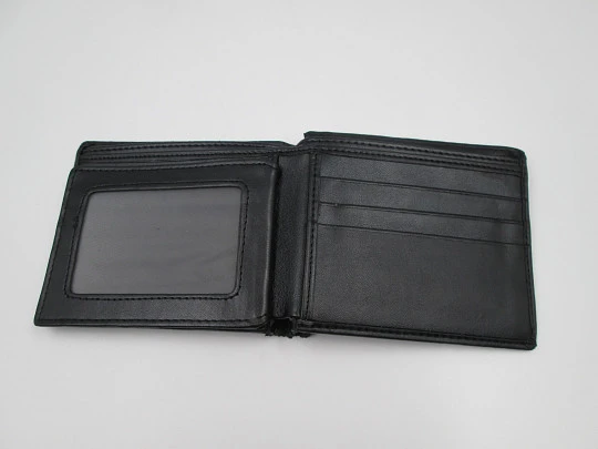 Montblanc gentelman's black leather card holder wallet. White star. Germany. 2000's